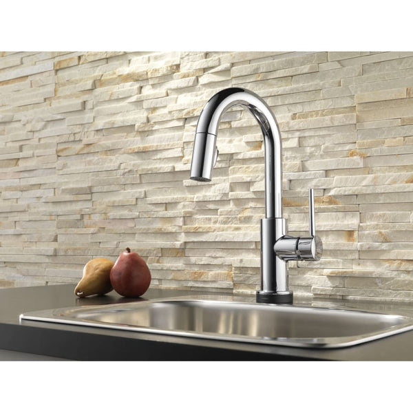 Trinsic Pull-Down Bar/Prep Faucet with On/Off Touch Activation, Magnetic Docking Spray Head, and Optional Base Plate - Includes Lifetime Warranty (5 Year on Electronic Parts)