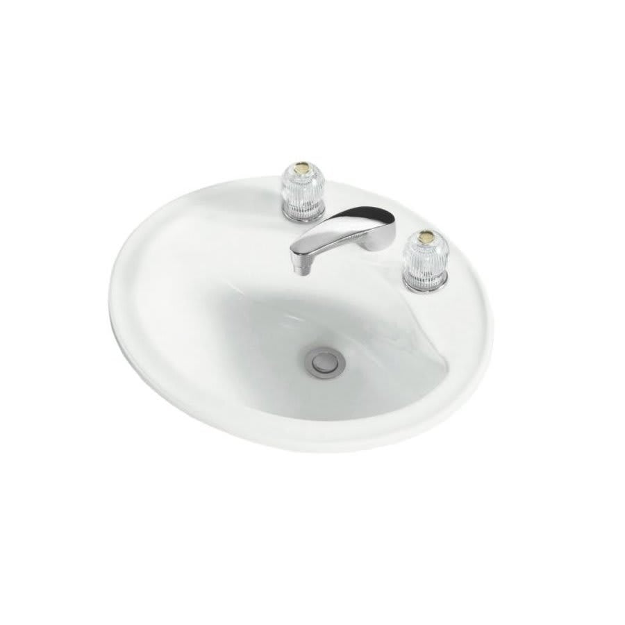 Sanibel™ Top Mount Lavatory Sink, ADA, 20-1/4 x 17-1/4 x 8 in, Vitreous China, White