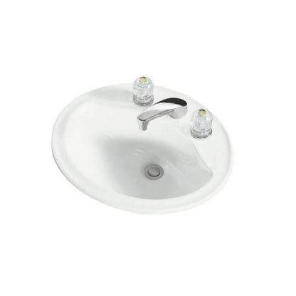 Sanibel™ Top Mount Lavatory Sink, ADA, 20-1/4 x 17-1/4 x 8 in, Vitreous China, White