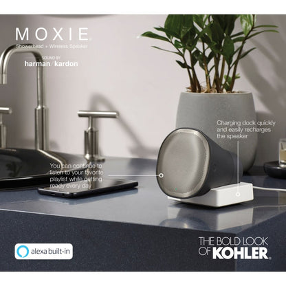 Moxie 1.75 GPM Single Function Shower Head with Bluetooth Technology
