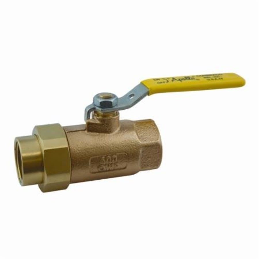 2-Piece Ball Valve, 3/4 in, Union FNPT x FNPT, Standard Port, Plated Brass Ball, Bronze