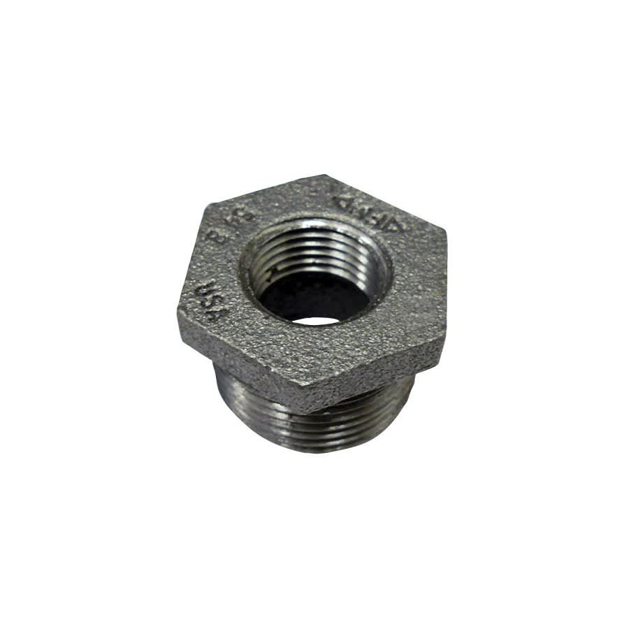 Hex Head Bushing, 2-1/2 x 1-1/2 in, MNPT x FNPT, 150 lb, Malleable Iron, Galvanized, Domestic