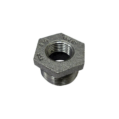 Hex Head Bushing, 4 x 2-1/2 in, MNPT x FNPT, 150 lb, Malleable Iron, Galvanized, Domestic