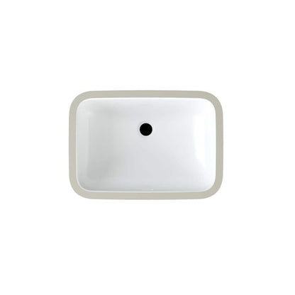 22 in. Ceramic Rectangular Undermount Bathroom Sink in White with Overflow Drain