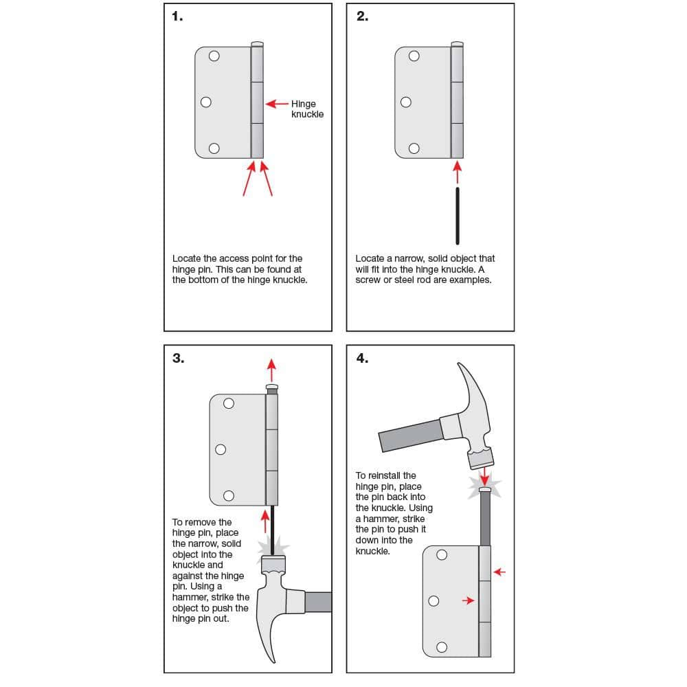 3-1/2 in. x 5/8 in. Radius Matte Black Door Hinge Value Pack (24-Pack)