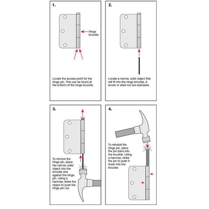 3-1/2 in. x 5/8 in. Radius Matte Black Door Hinge Value Pack (24-Pack)