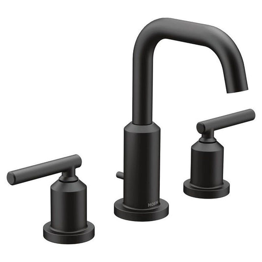 Gibson™ Widespread Lavatory Faucet, ADA, 2 Handle, 3-Hole, 1.2 gpm, Matte Black