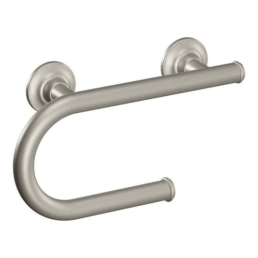 Home Care® Toilet Paper Holder Grab Bar, ADA, 8 in L, Brushed Nickel