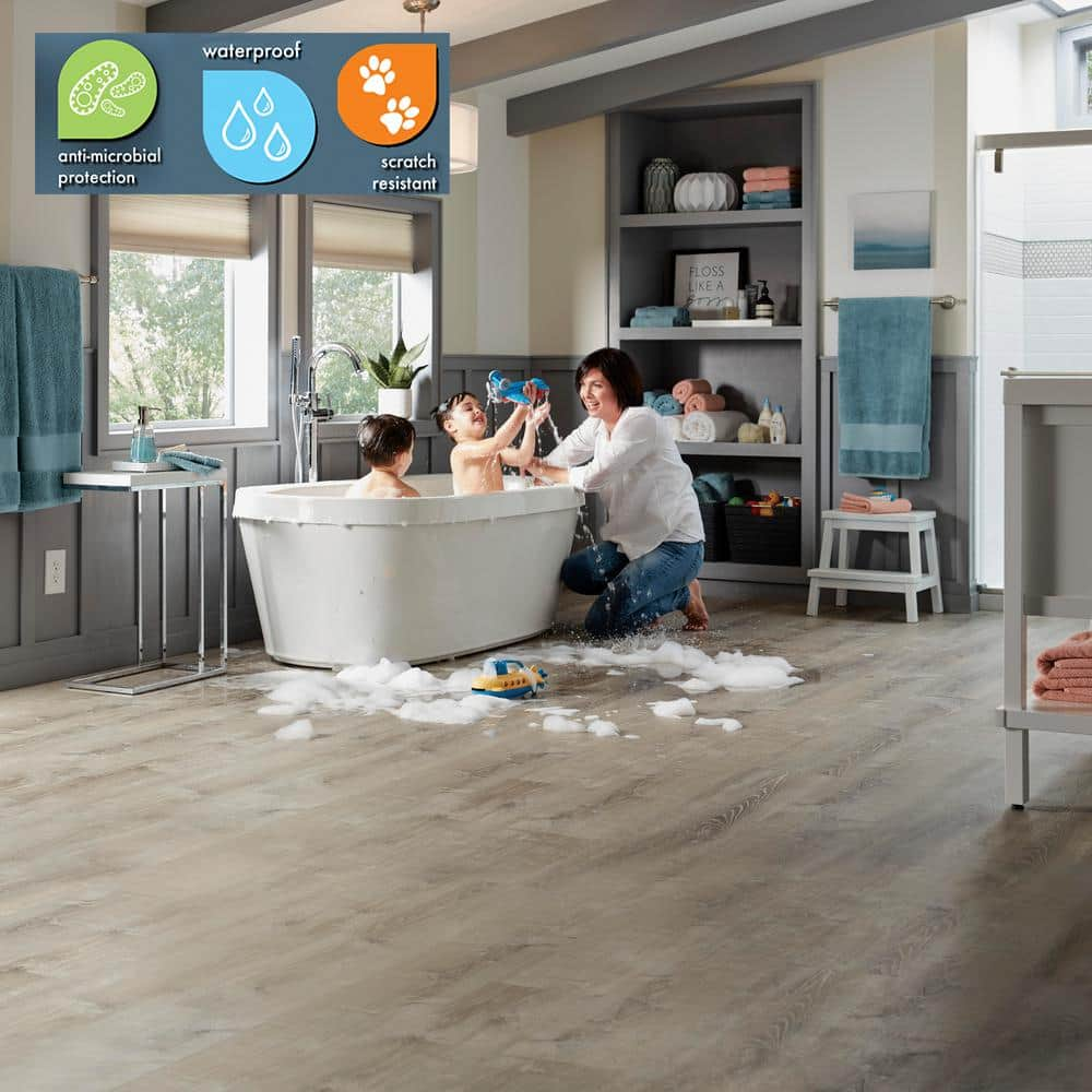 Sterling Oak 6 MIL x 8.7 in. W x 48 in. L Click Lock Waterproof Luxury Vinyl Plank Flooring (20.1 sqft/case)