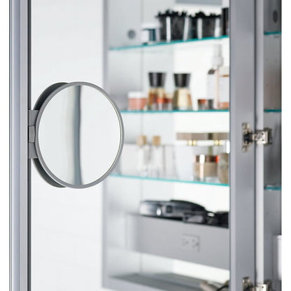 Verdera 40" x 30" Lighted Three Door Medicine Cabinet with Nine Shelves, Built-in Outlets, and Flip Out Magnifying Mirror - CA Title 24 Compliant