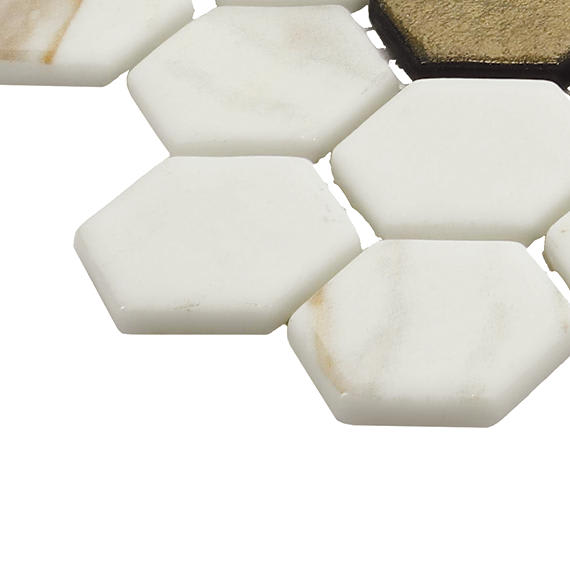 Uptown Glass Posh Chiffon Hexagon 1X1 Mixed