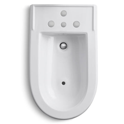 Memoirs bidet, plumbed for vertical spray bidet faucet