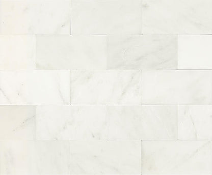 Marble First Snow Elegance Straight Joint, Straight Edge 2X2 Honed