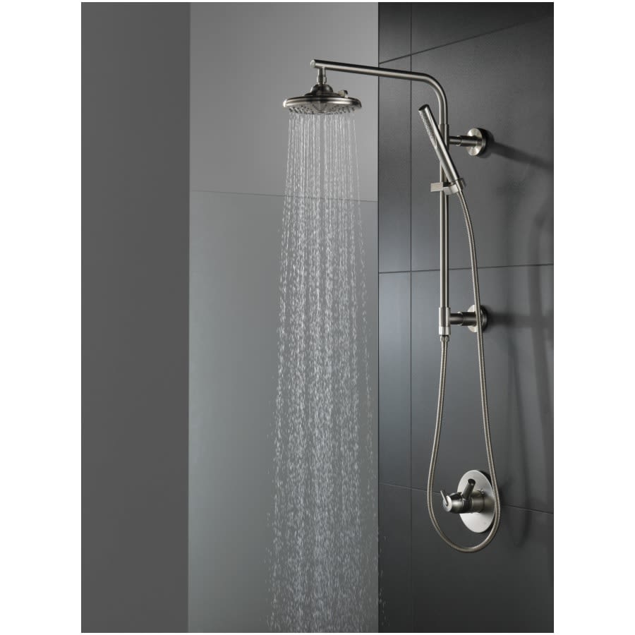 Emerge 18" Round Shower Column with Hose and Integrated Diverter - Less Shower Head and Hand Shower