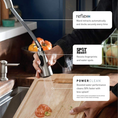 Adler Single-Handle Pull-Down Sprayer Kitchen Faucet with Power Clean and Reflex in Spot Resist Stainless