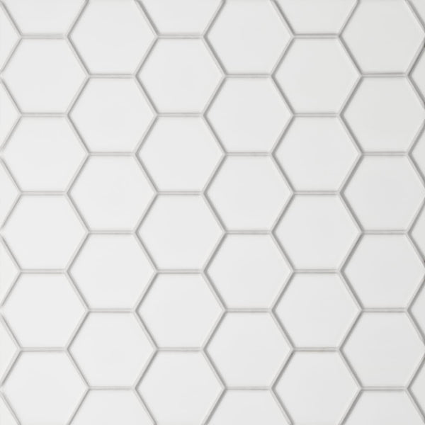 Le Cafe White 2x2 Hexagon Mosaic Matte