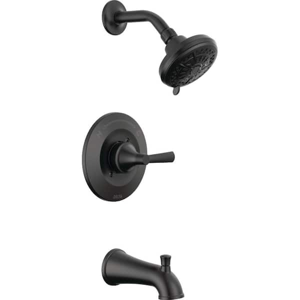 Delta Casara Single-Handle 6-Spray Tub and Shower Faucet in Matte Black (Valve Included) 144862-BL