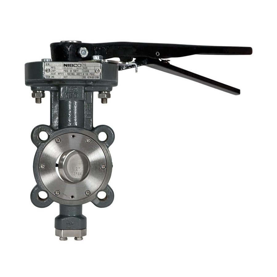 Lug Style Butterfly Valve, Lever Handle, 2-1/2 in, Flange, Carbon Steel