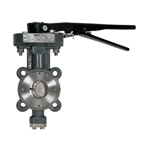 Lug Style Butterfly Valve, Lever Handle, 2-1/2 in, Flange, Carbon Steel