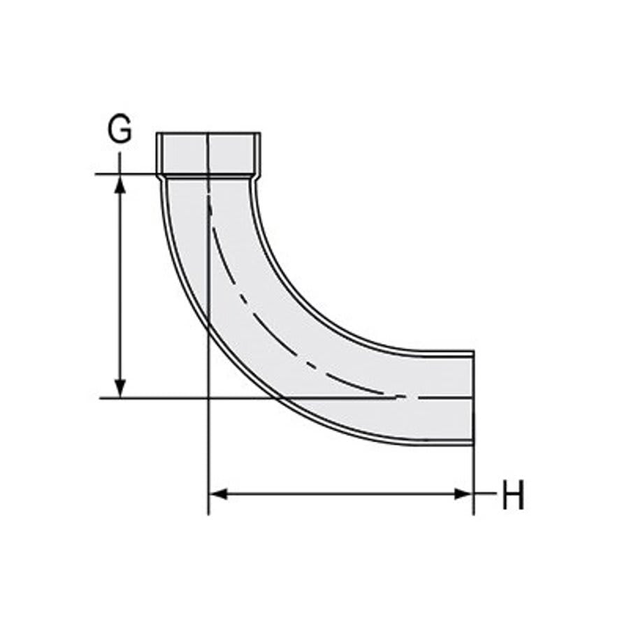 Street Long Sweep 90 deg Elbow, 6 in, Spigot x Hub, DWV, PVC
