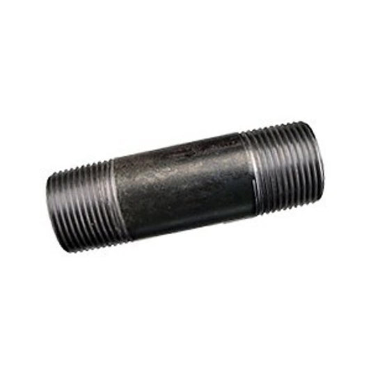 Nipple, 6 in, 8 in L, MNPT, Steel, Black, SCH 40/STD