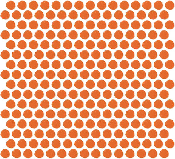 Color Wheel Mosaic Orange Burst Hexagon 1.5X1.5 Glossy