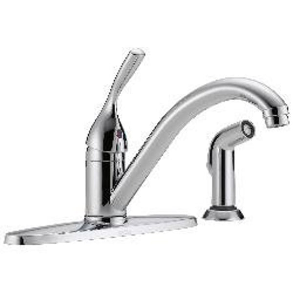 Classic Kitchen Faucet, Deck Mount, ADA, 1 Lever Handle, 4-Hole, Chrome