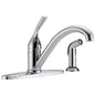 Classic Kitchen Faucet, Deck Mount, ADA, 1 Lever Handle, 4-Hole, Chrome