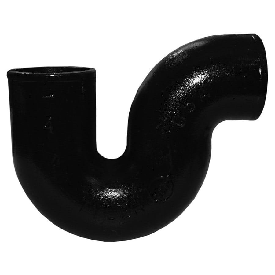 P-Trap, 1-1/2 in, No Hub, Cast Iron