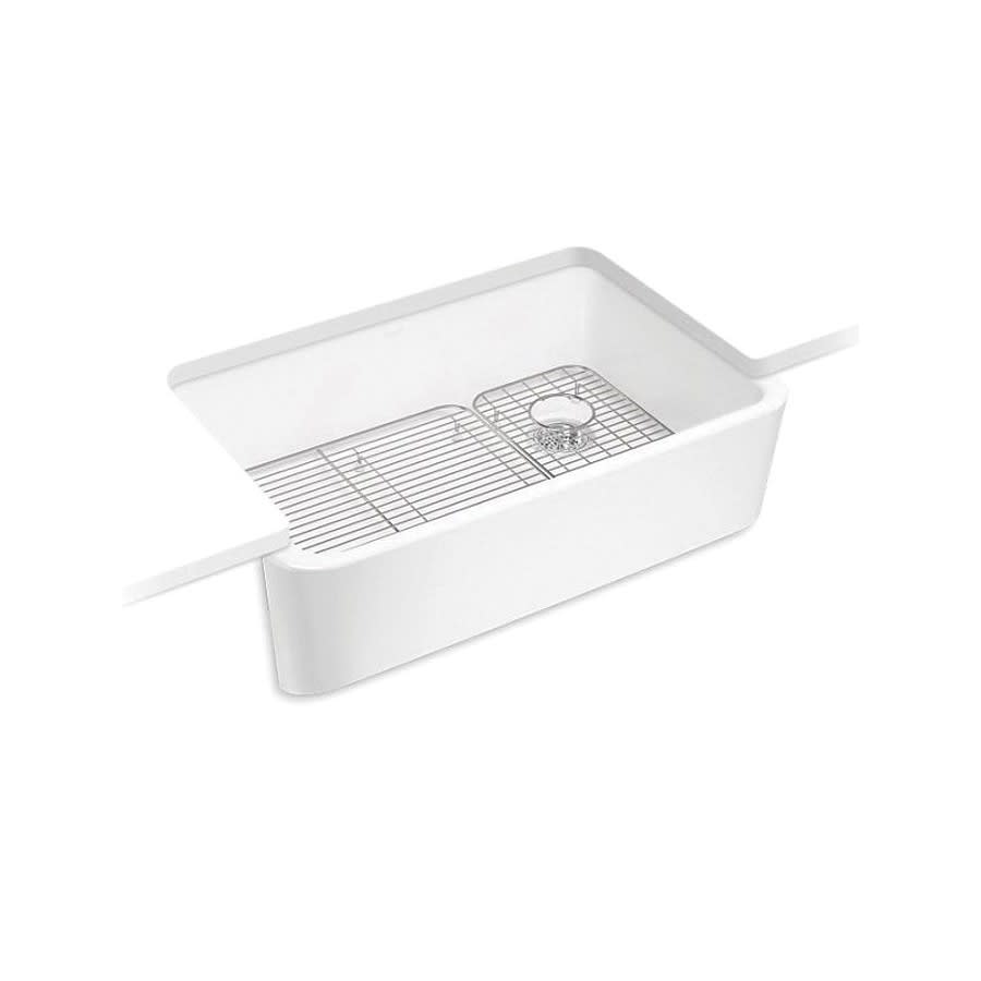 Ironridge™ Single Bowl Kitchen Sink, Apron Mount, 34 x 22 in, 10-1/16 in Bowl Depth, Cast Iron, White