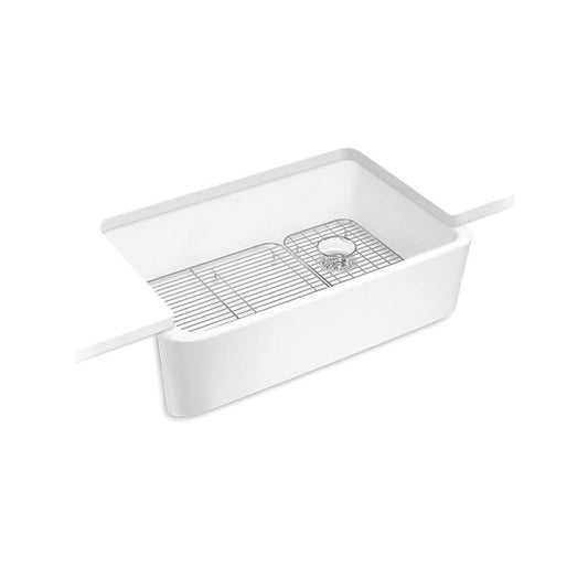 Ironridge™ Single Bowl Kitchen Sink, Apron Mount, 34 x 22 in, 10-1/16 in Bowl Depth, Cast Iron, White
