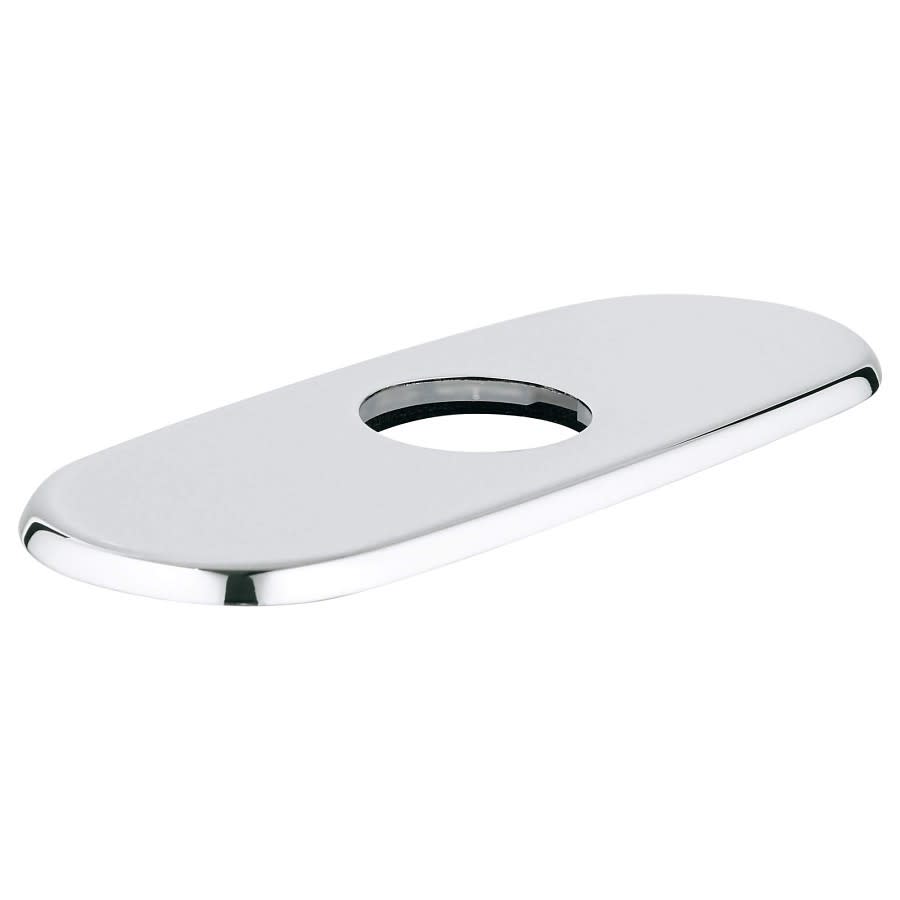 Escutcheon, 6 in L, Metal, Polished Chrome