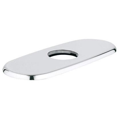 Escutcheon, 6 in L, Metal, Polished Chrome