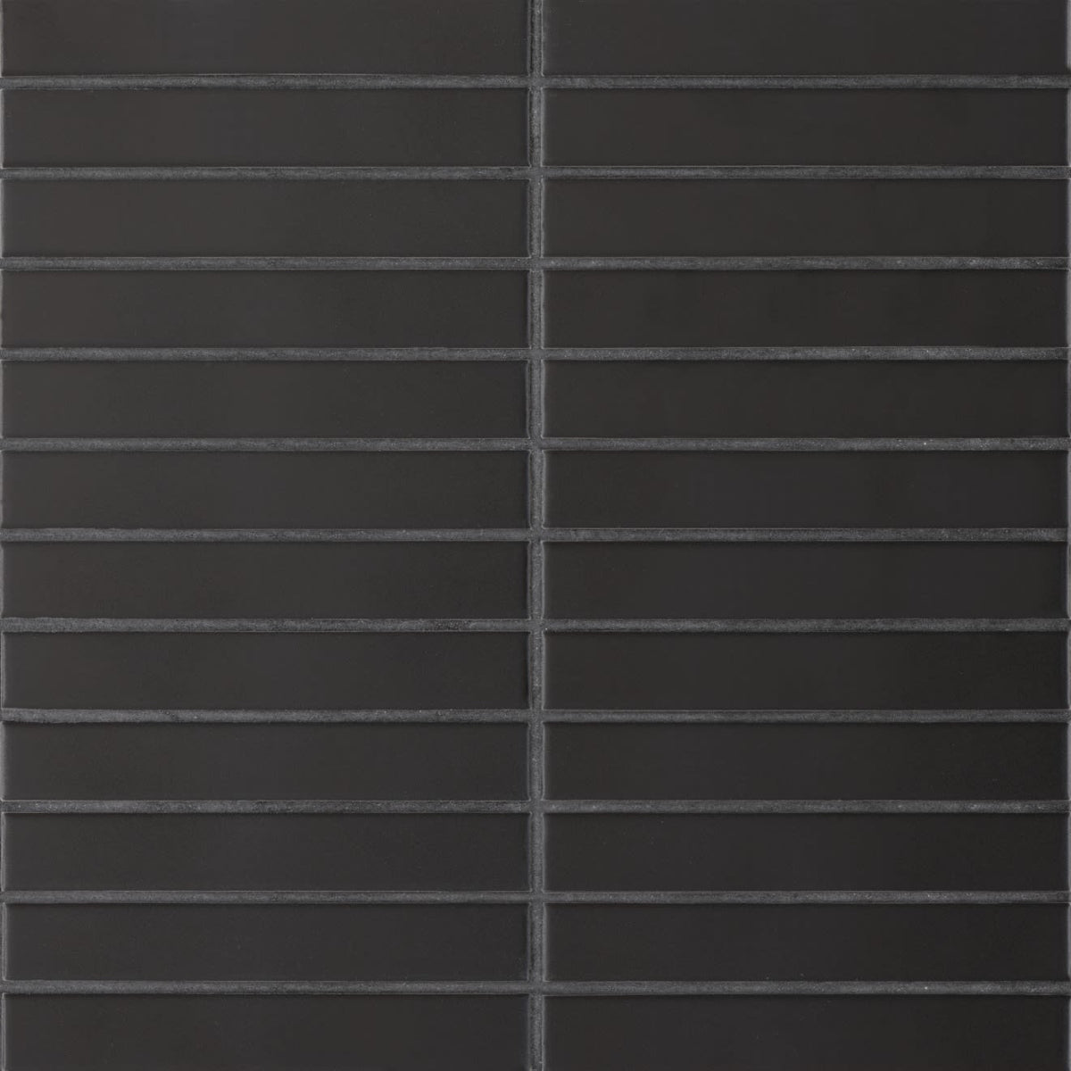 Le Cafe Black 1x6 Straight Stack Mosaic Matte