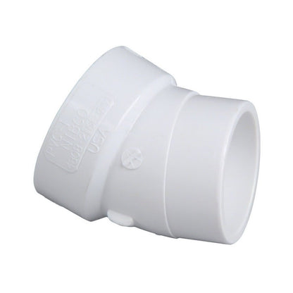 Street 22.5 deg Elbow, 2 in, Spigot x Hub, DWV, PVC