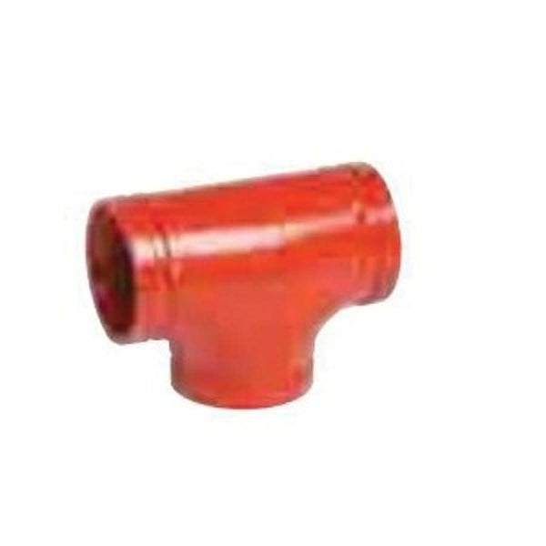 Short Radius Tee, 8 in, Groove, Ductile Iron, Enamel Painted