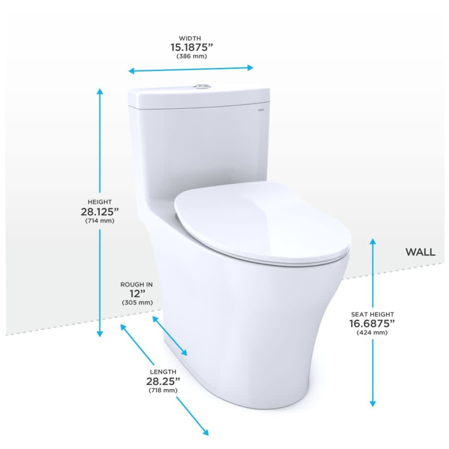 Aquia IV 0.9 / 1.28 GPF Dual Flush One Piece Elongated Toilet with Push Button Flush - Seat Included