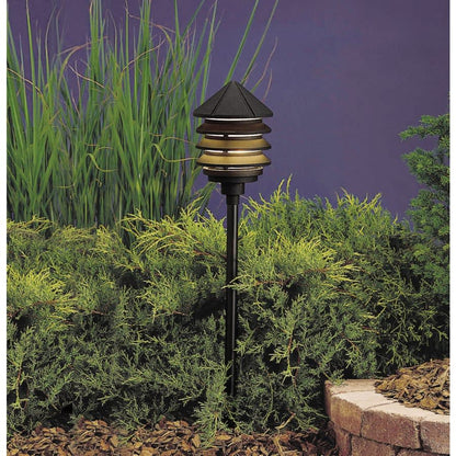 Six Groove 10" 3-Tier Incandescent Path or Bollard Light