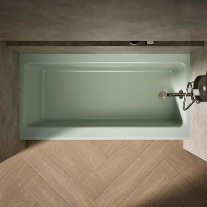 Bellwether Bath Tub 60" L x 30 1/4" W Cast Iron Soaking for Three Wall Alcove Installations with Integral Apron and Right Drain