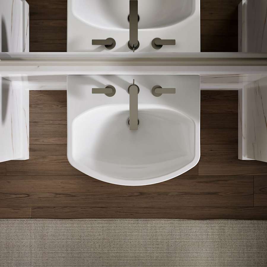 Cimarron 21" Pedestal Bathroom Sink with 3 Holes Drilled and Overflow
