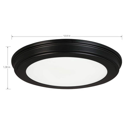 13 in. Matte Black Selectable LED Flush Mount