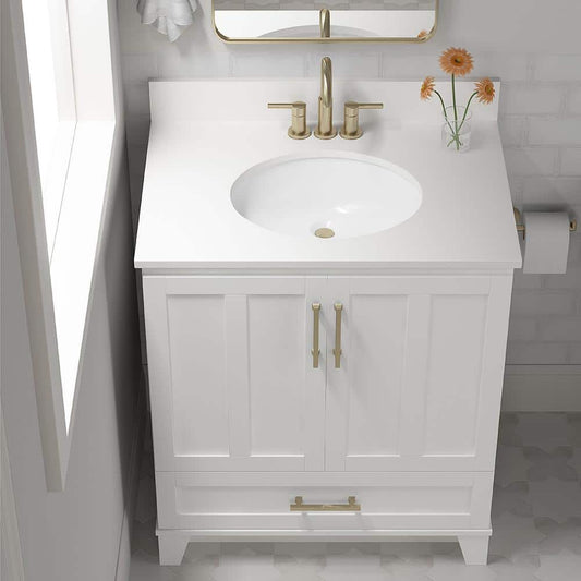 19.5 in. Undermount Oval Vitreous China Bathroom Sink in White