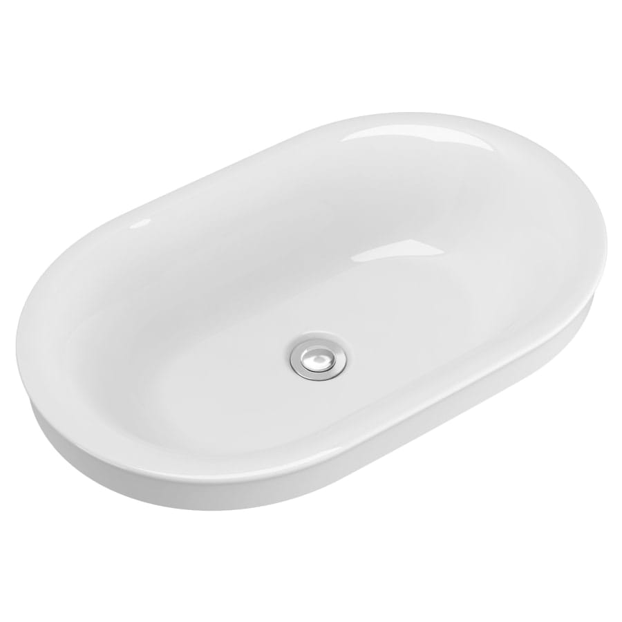 Studio S 22-1/2" Oval Vitreous China Vessel Bathroom Sink with Overflow