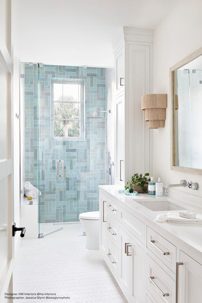 Cloé 2.5" x 8" Glossy Ceramic Tile in Baby Blue