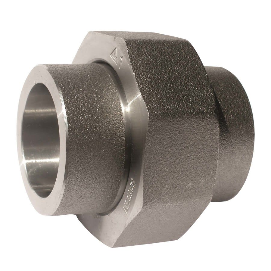 Union, 3/4 in, Socket Weld, SCH 80/XH, Forged Steel, 3000 lb