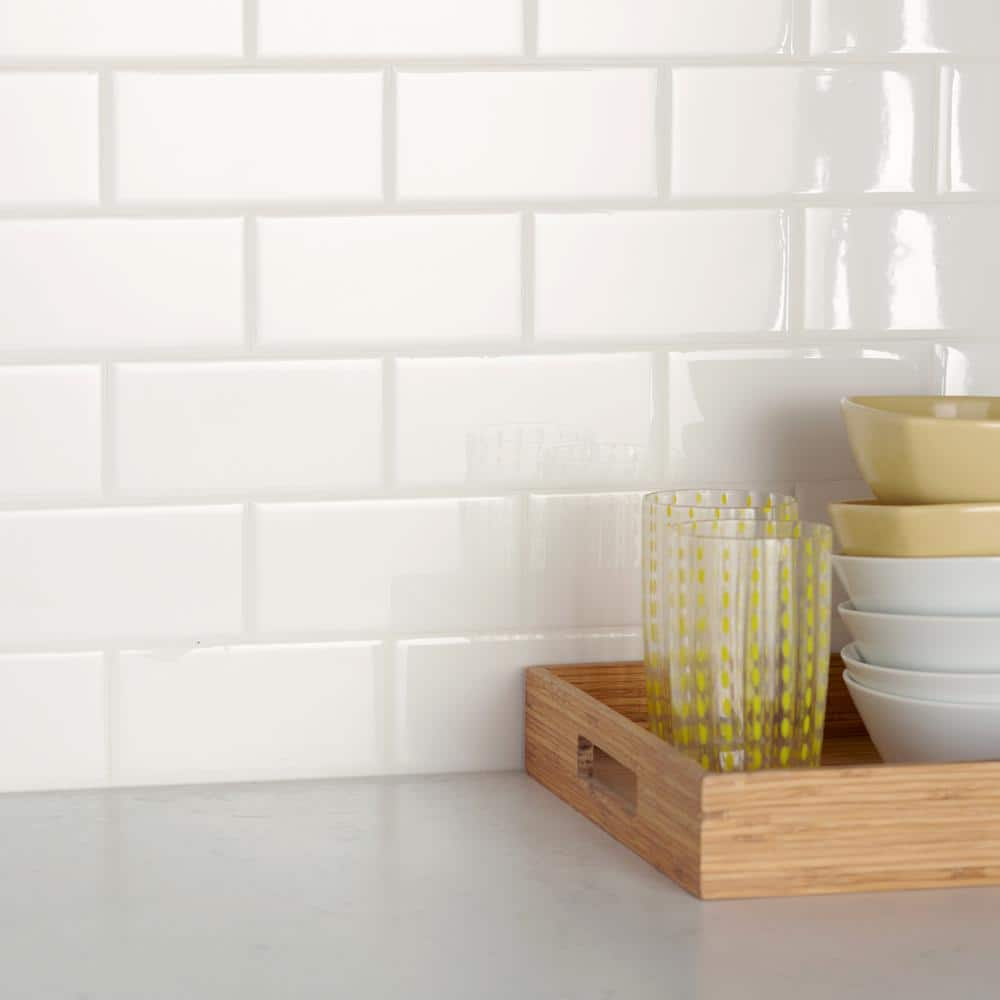 Restore 3 in. x 6 in. Ceramic Bright White Subway Tile (12.5 sq. ft. / Case)