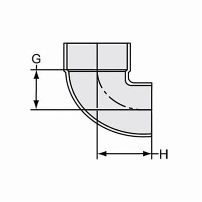 Street 90 deg Elbow, 6 in, Hub x Spigot, DWV, PVC