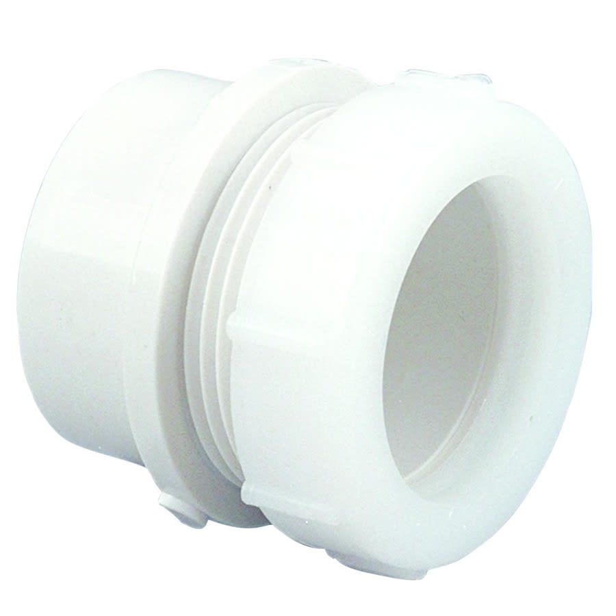 Trap Adapter, 1-1/2 in, Spigot x Slip Joint, DWV, PVC