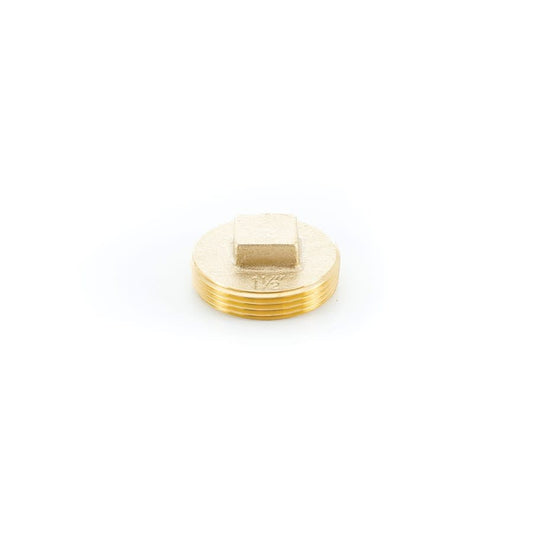 Raised Head Cleanout Plug, 1-1/2 in, Brass