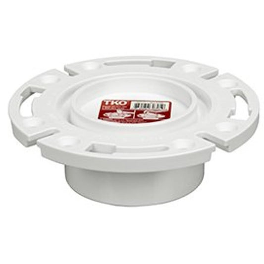 1-Piece Knockout Closet Flange, 4 x 3 in, Hub, PVC